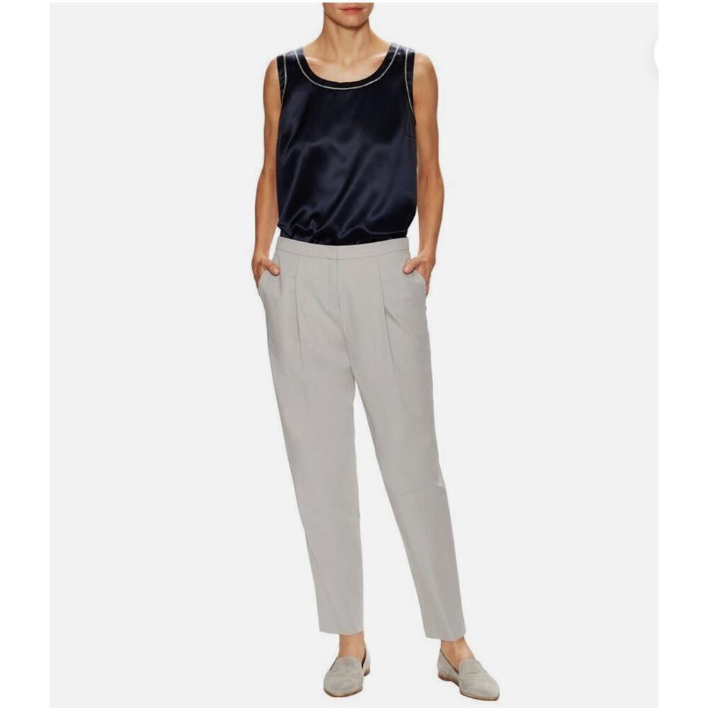 Lafayette 148 Minetta Gray Cotton Pants Size 8 NWT